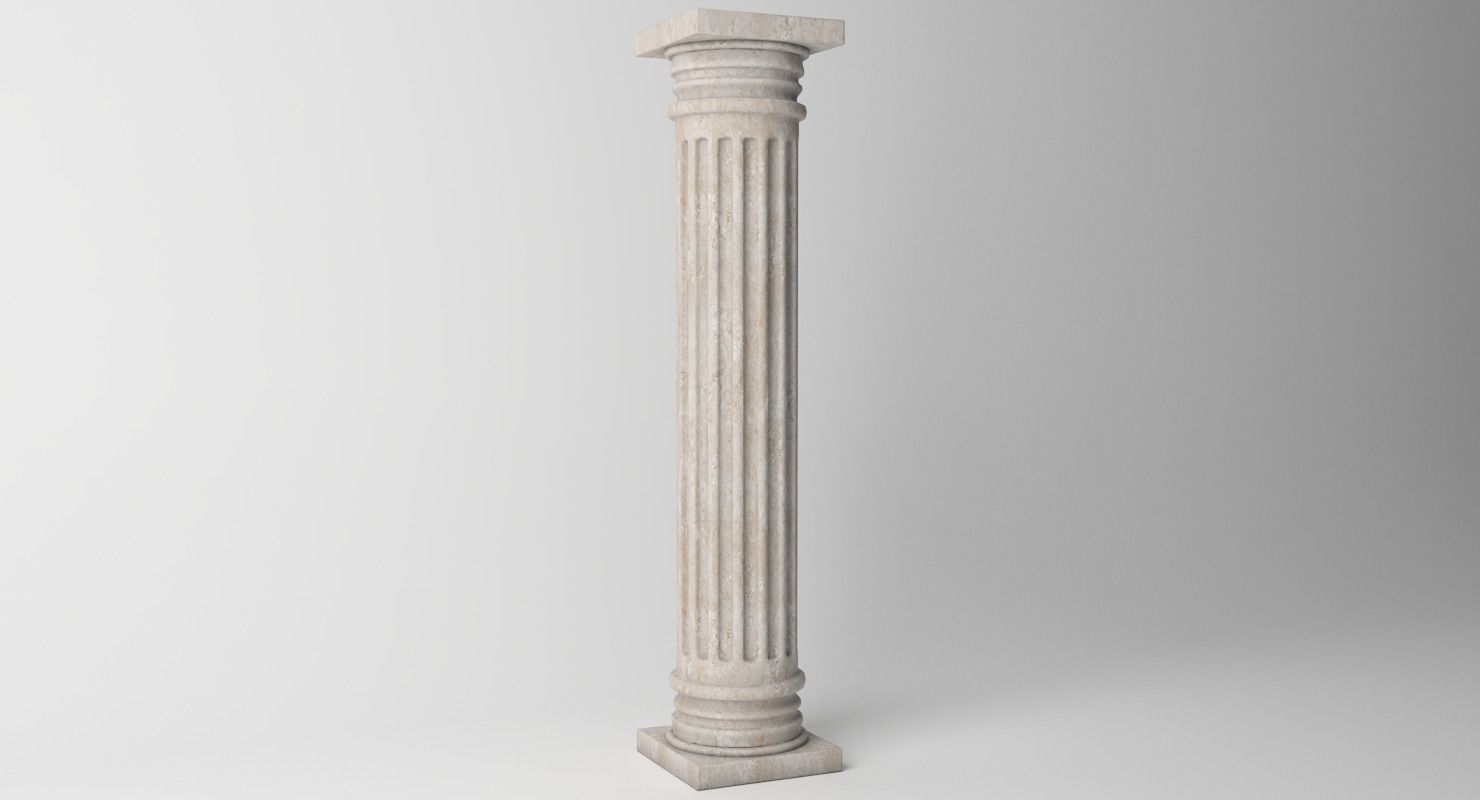 Antique Column Low-poly 3D model_2