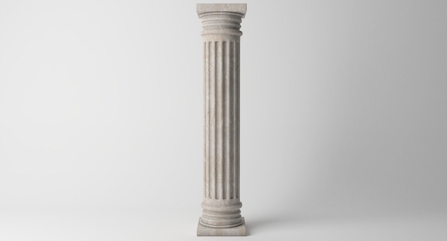Antique Column Low-poly 3D model_3