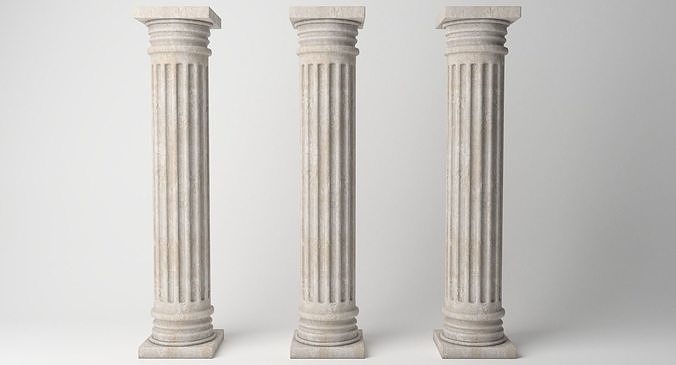 Antique Column Low-poly 3D model