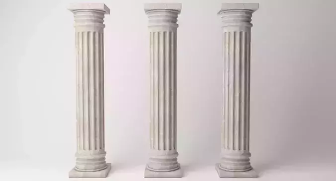Antique Column Low-poly 3D model