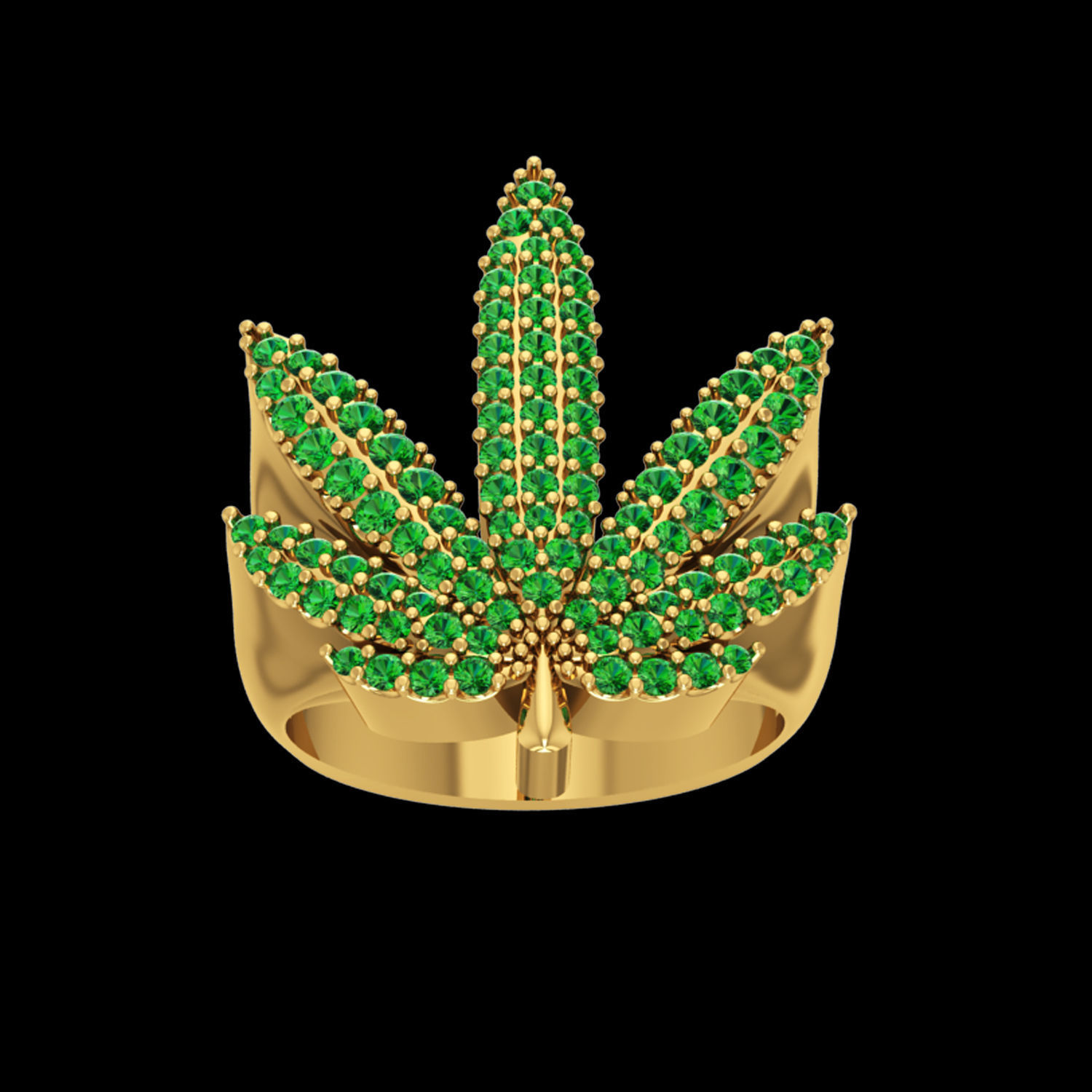 Nice leaf ring 3D print model_3