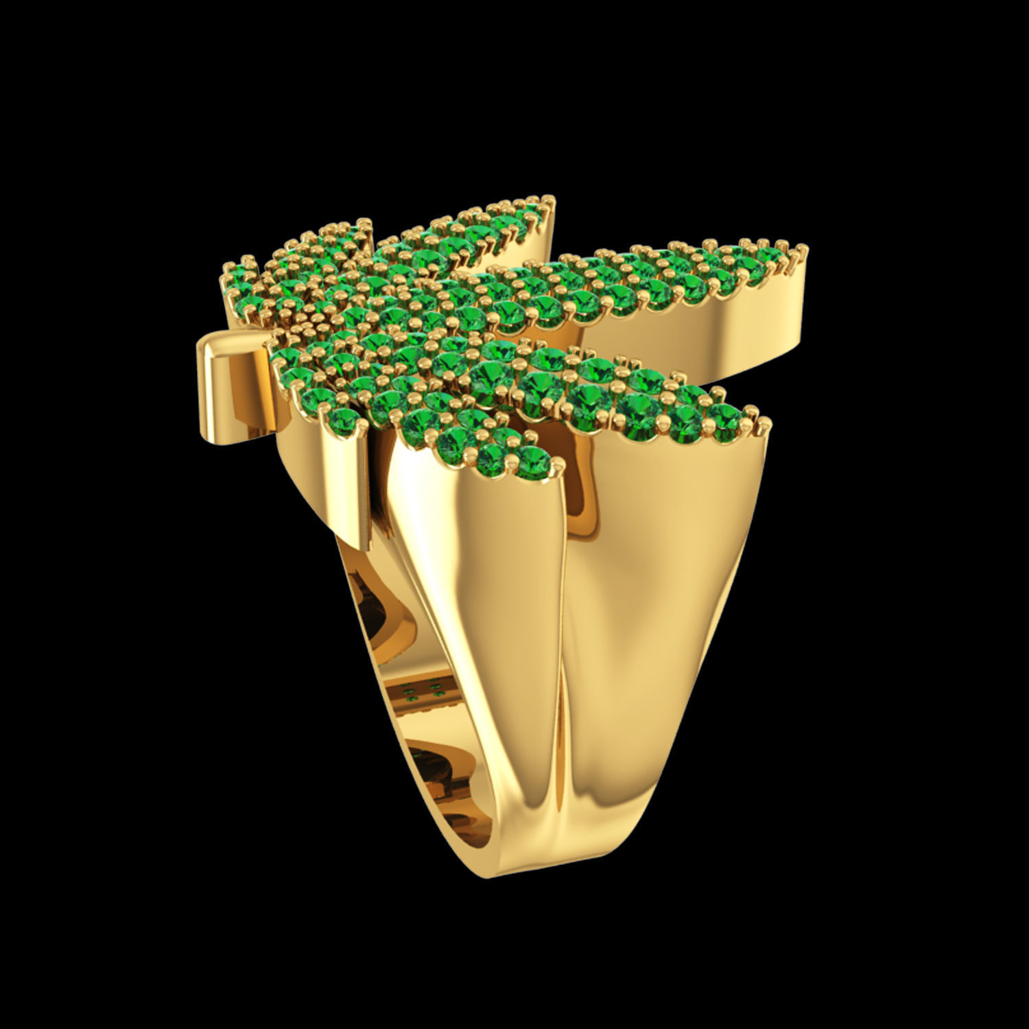 Nice leaf ring 3D print model_4