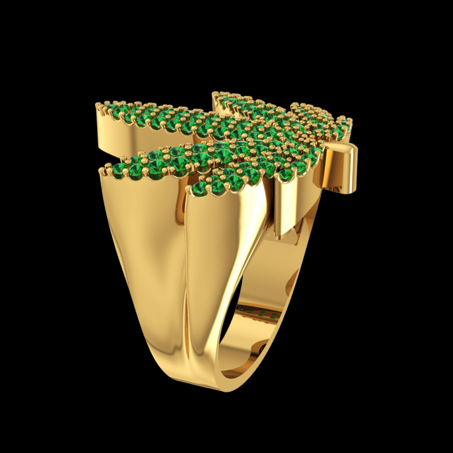 Nice leaf ring 3D print model_5