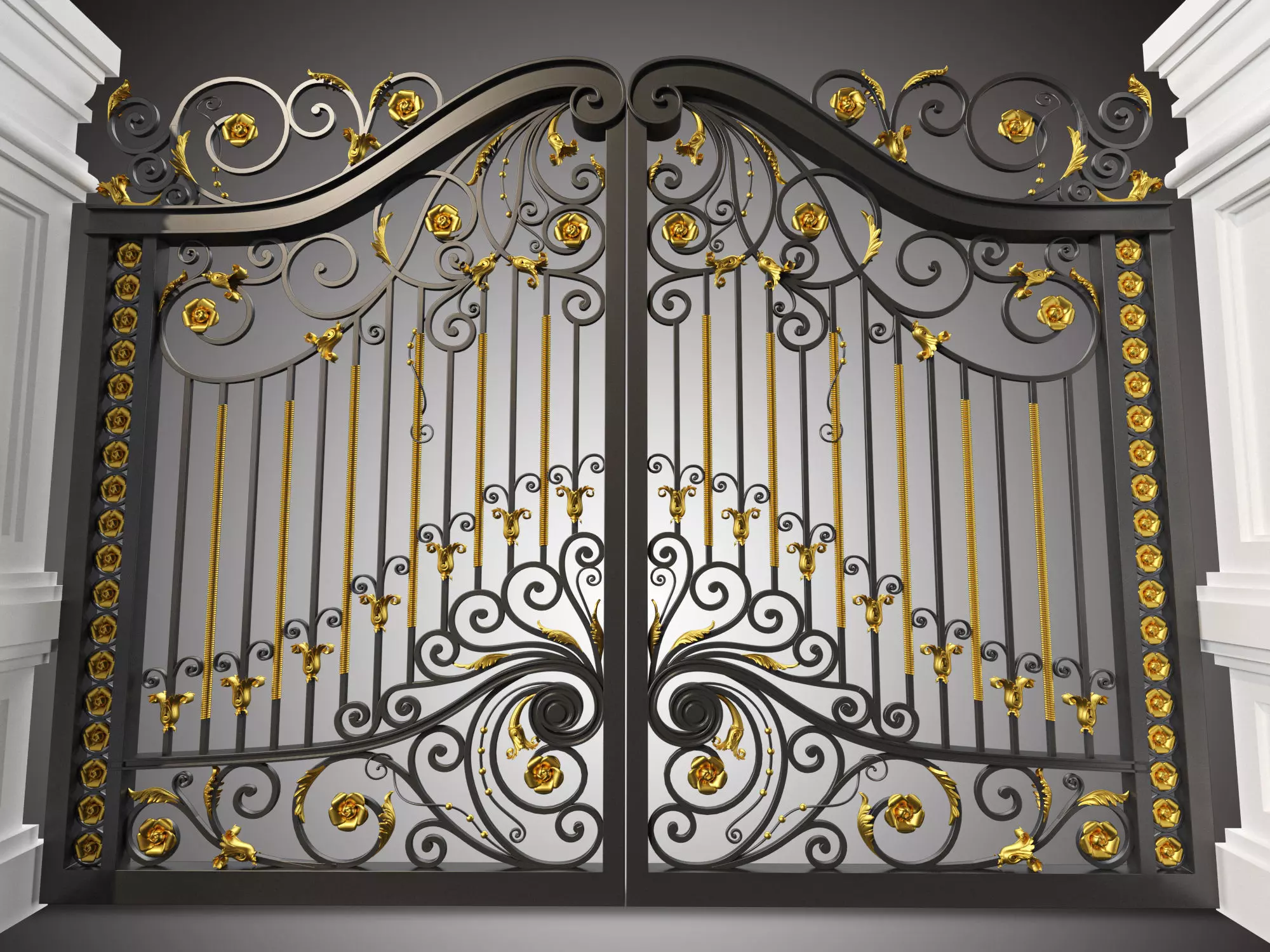 Gate and fence Metal Art 3D model_0