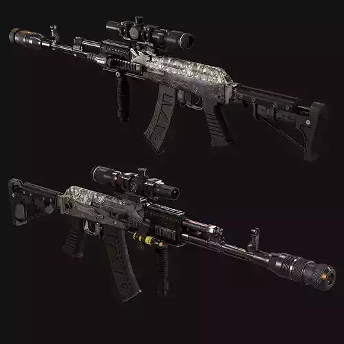 AK 377 Low-poly 3D model