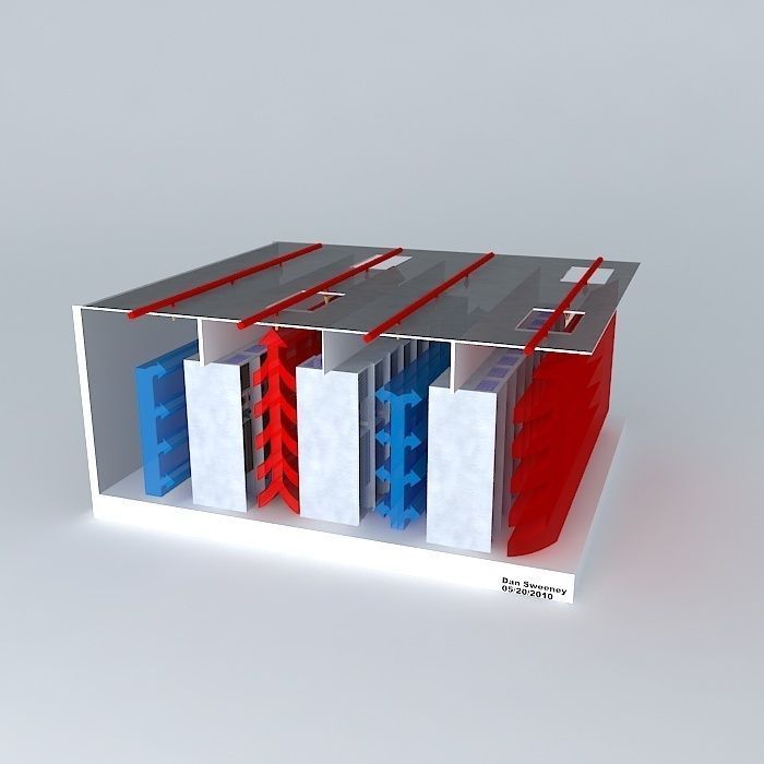 Hot Aisle Cold Aisle isolation using wall panels 3D model_1