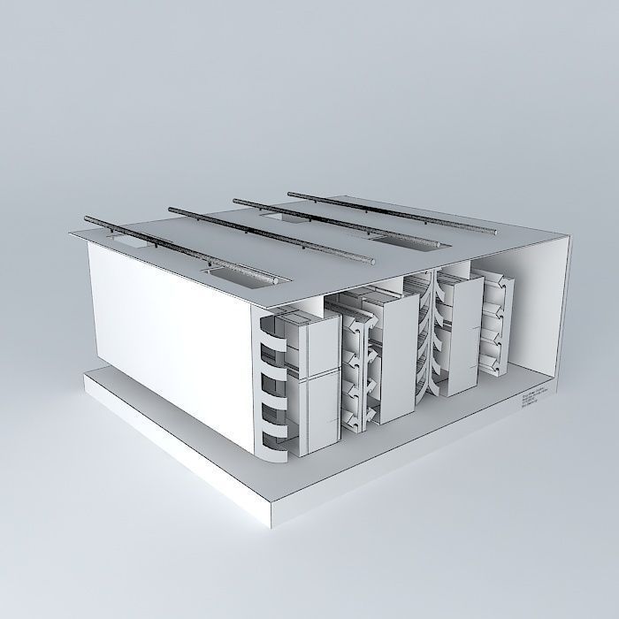 Hot Aisle Cold Aisle isolation using wall panels 3D model_3