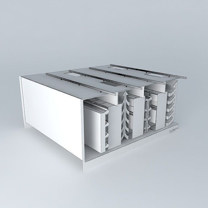 Hot Aisle Cold Aisle isolation using wall panels 3D model_4