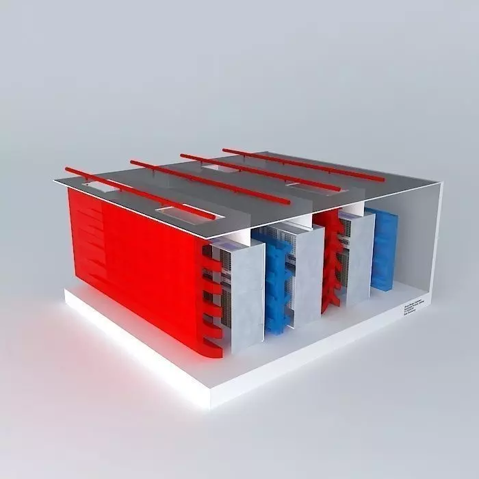 Hot Aisle Cold Aisle isolation using wall panels 3D model_0