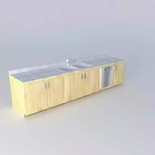 Kitchen Sink Cabinets and Built in Dishwasher