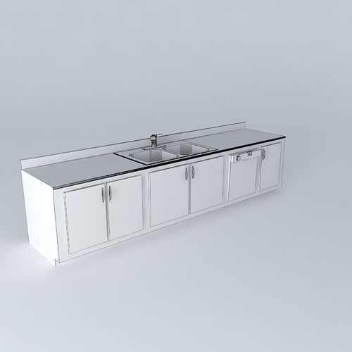 Kitchen Sink Cabinets and Built in Dishwasher 3D Model .max .obj .3ds .fbx .stl .dae - CGTrader.com