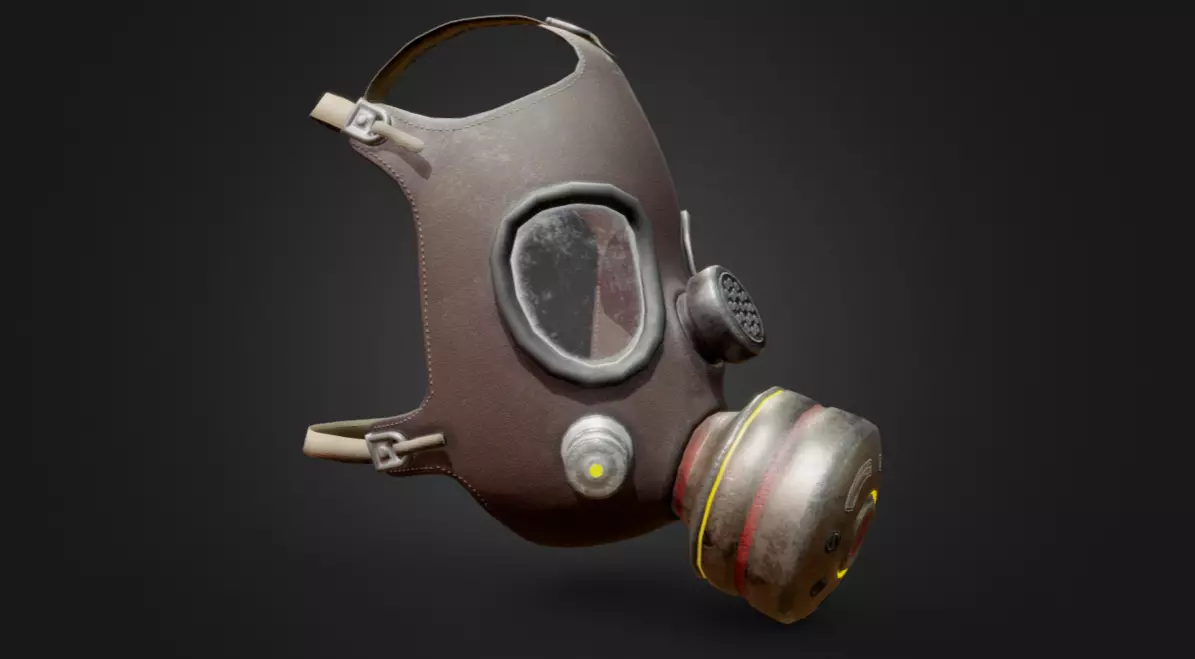 Gas Mask Low-poly 3D model_0