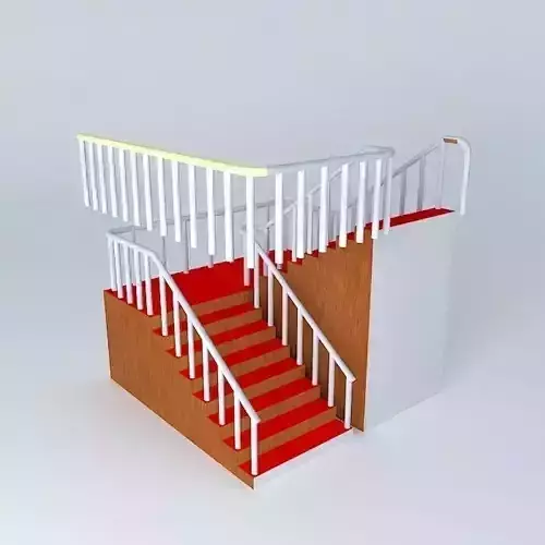 Reverse direction stair case 3D model