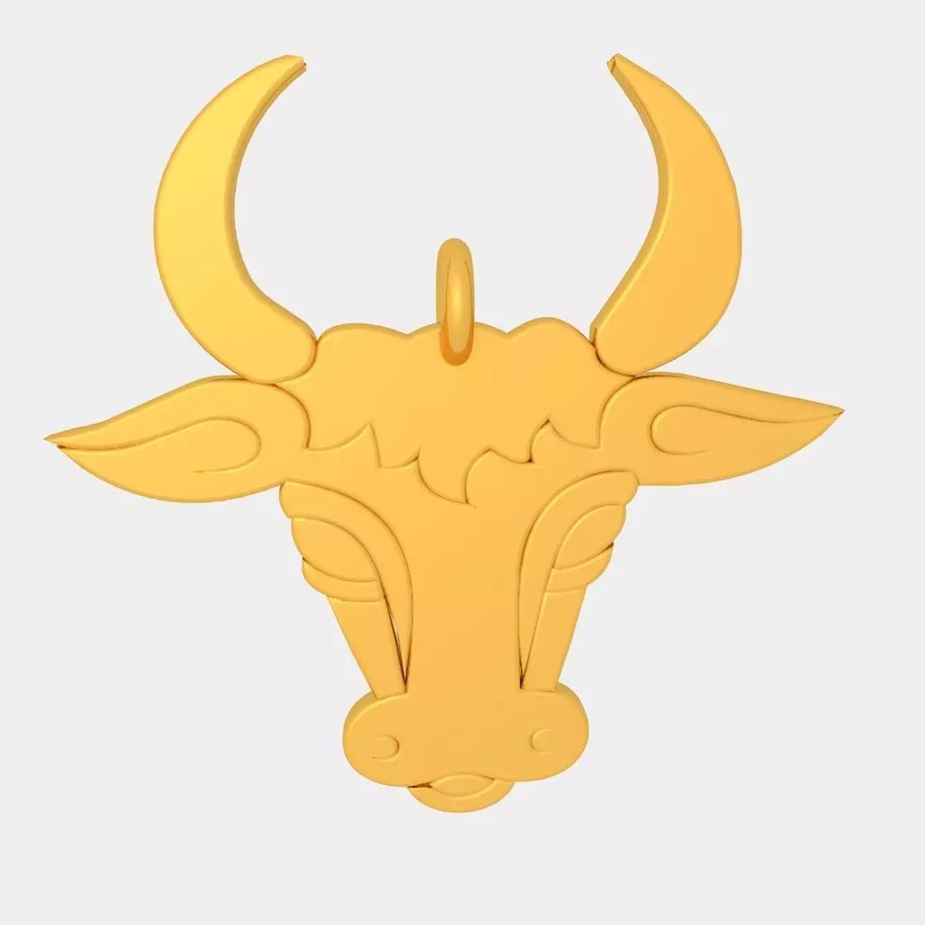 Bull Face Pendant 3D Printed Model 3D print model_0