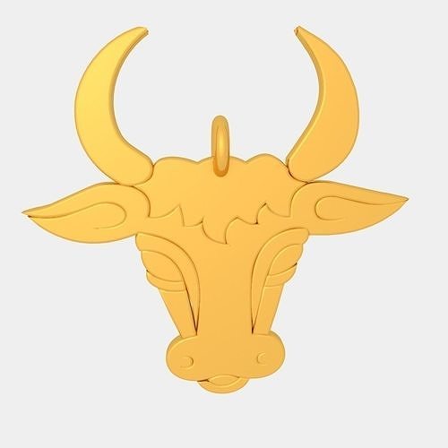Bull Face Pendant 3D Printed Model 3D print model