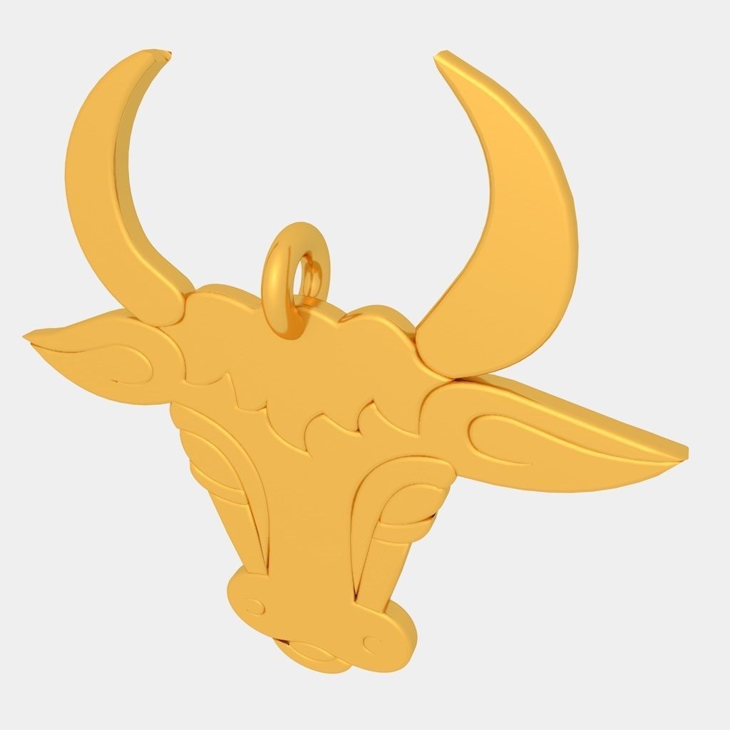 Bull Face Pendant 3D Printed Model 3D print model_1