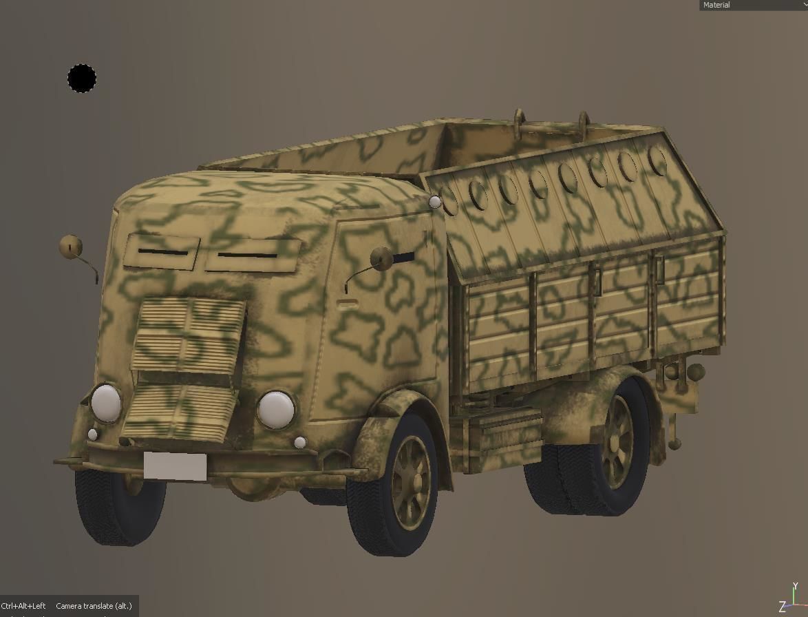 Armour Truck Fiat 665 Scudato Low-poly 3D model_6