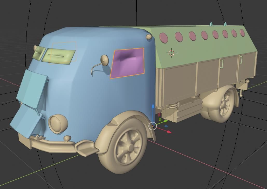 Armour Truck Fiat 665 Scudato Low-poly 3D model_7