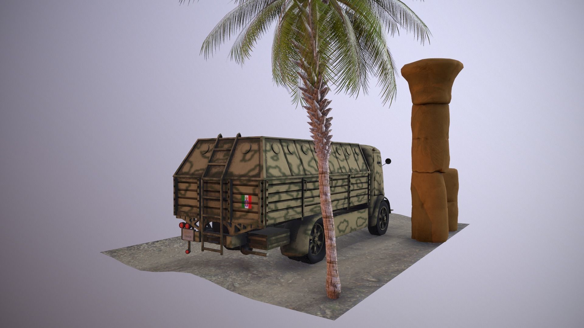 Armour Truck Fiat 665 Scudato Low-poly 3D model_5