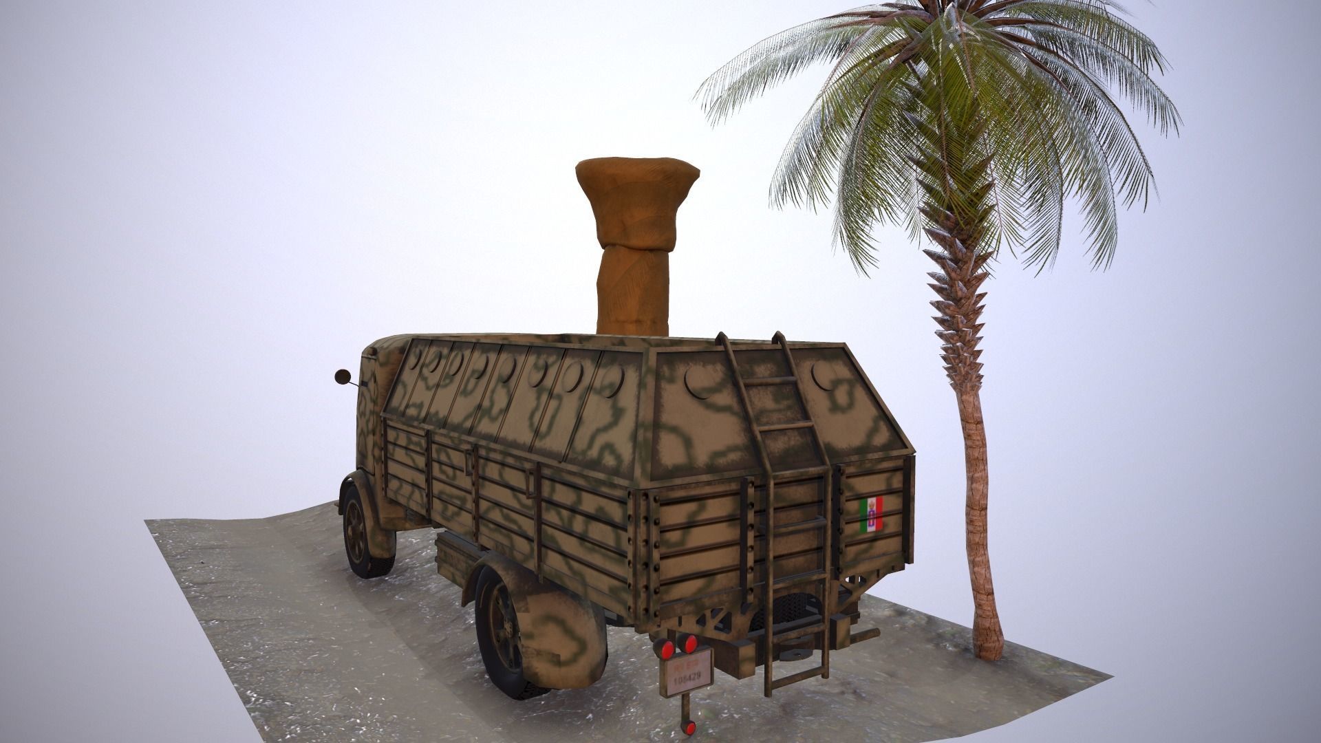 Armour Truck Fiat 665 Scudato Low-poly 3D model_2