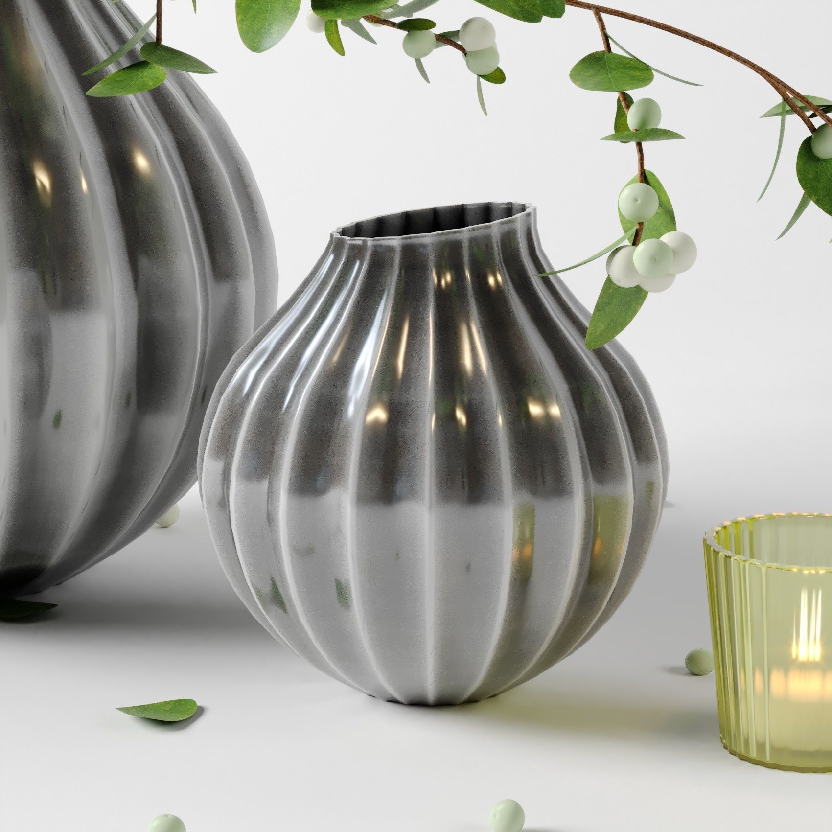 Snowberry Decor Set 3D model_1