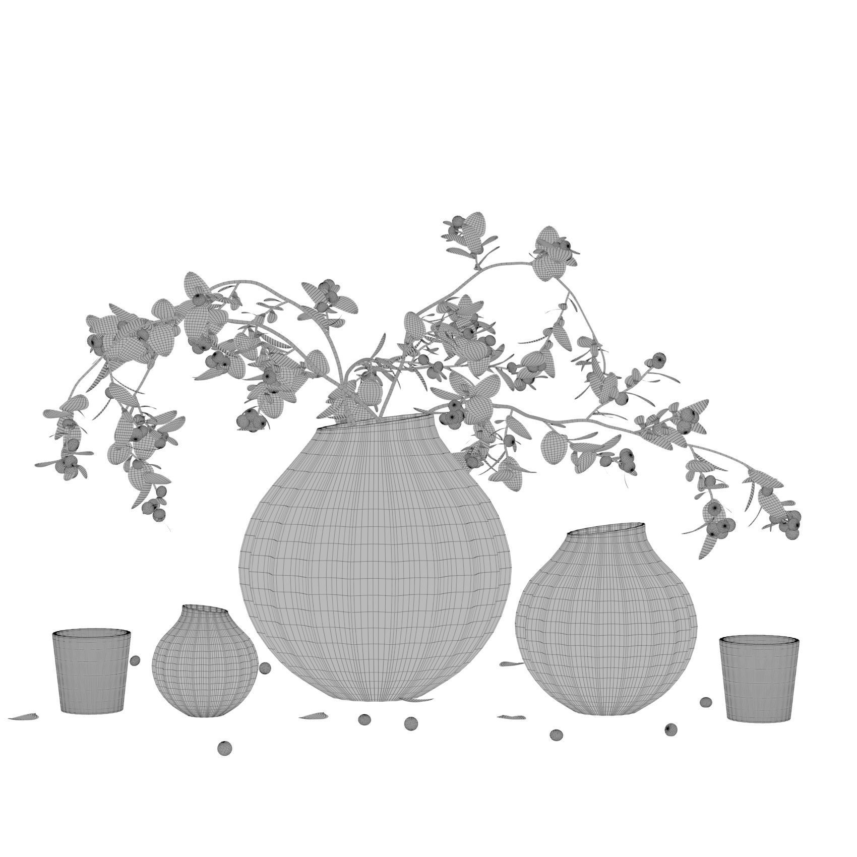 Snowberry Decor Set 3D model_2