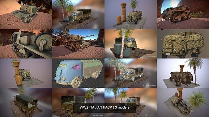 WW2 ITALIAN PACK 3D Model Collection