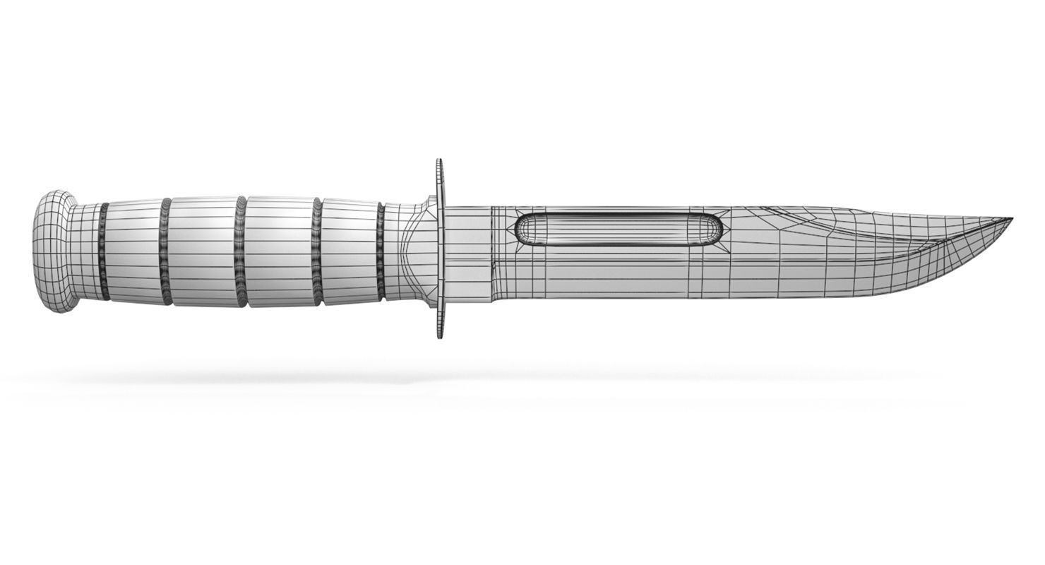 Ka-Bar Fighting Knife Low-poly 3D model_6