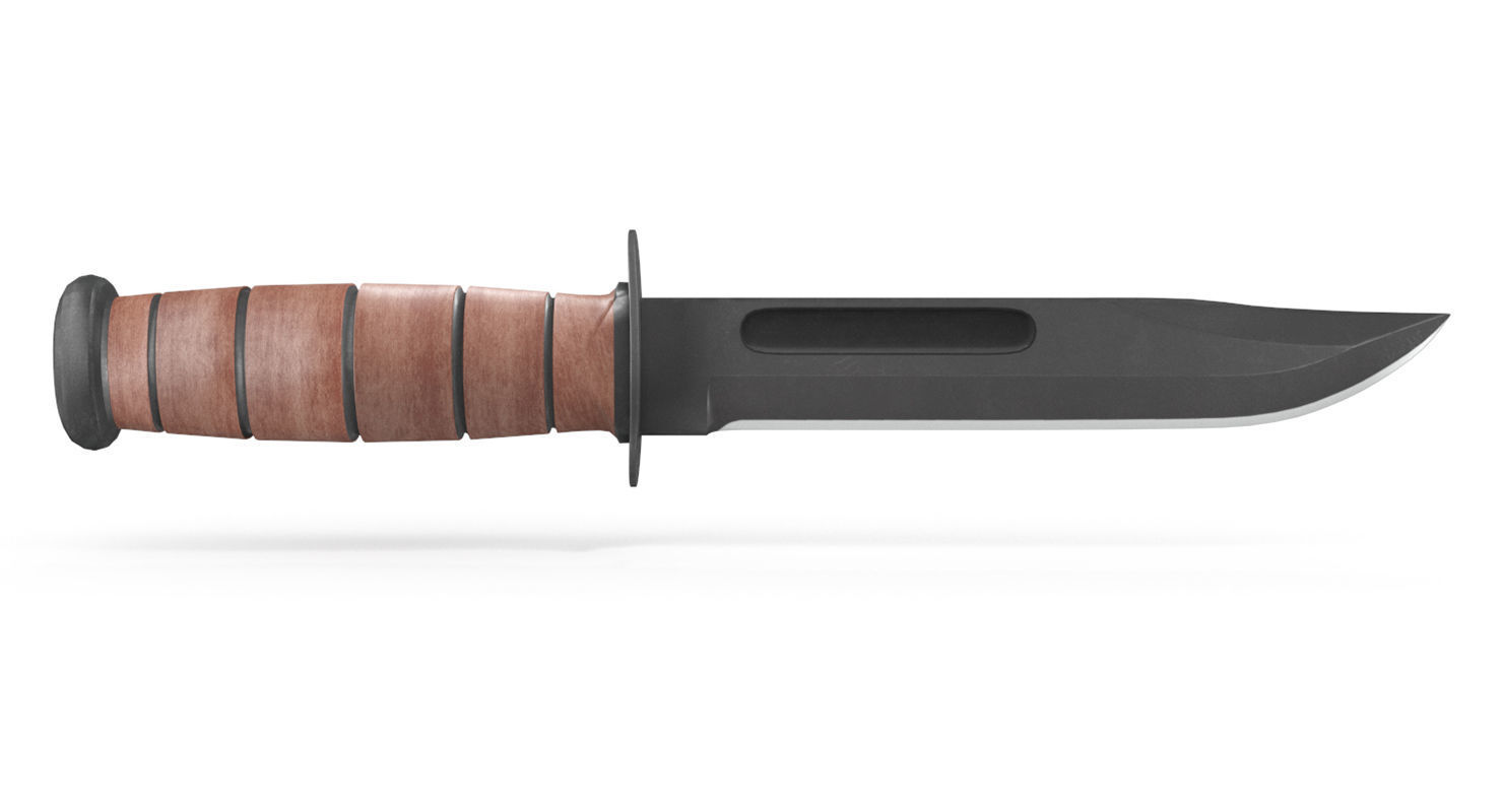 Ka-Bar Fighting Knife Low-poly 3D model_1