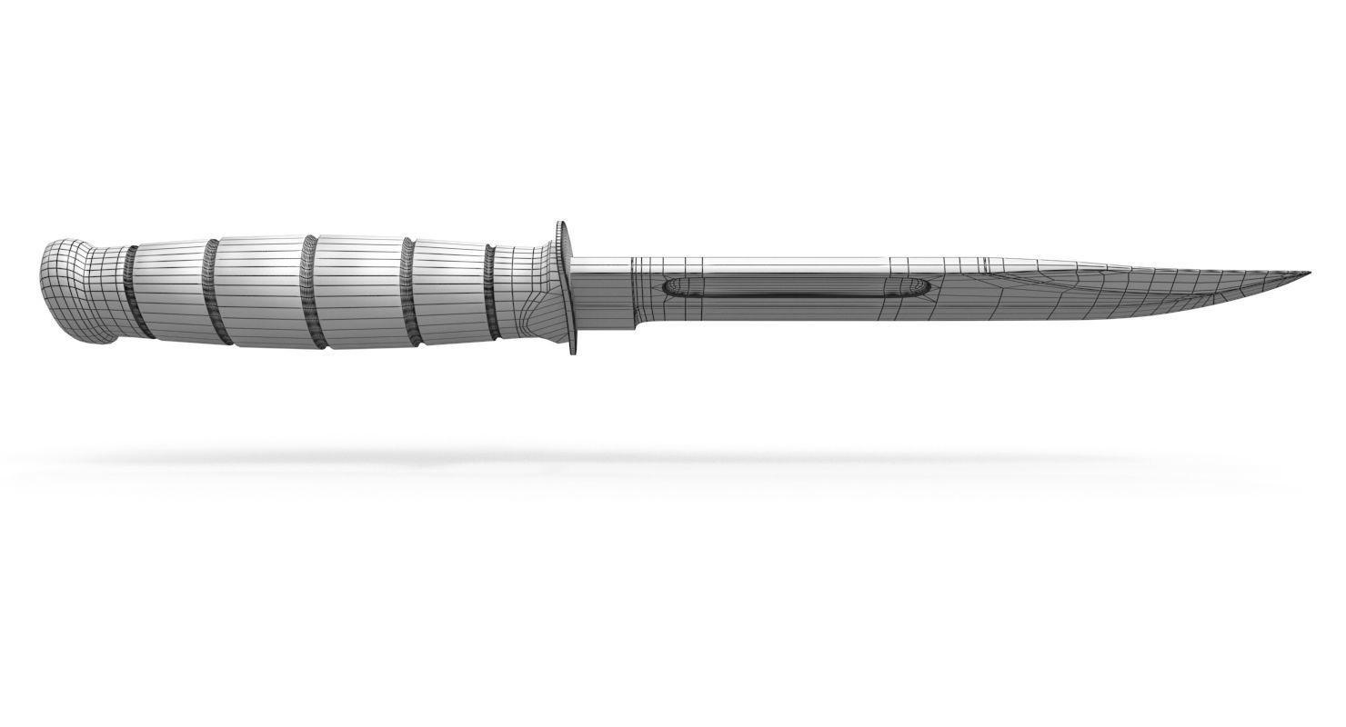Ka-Bar Fighting Knife Low-poly 3D model_7