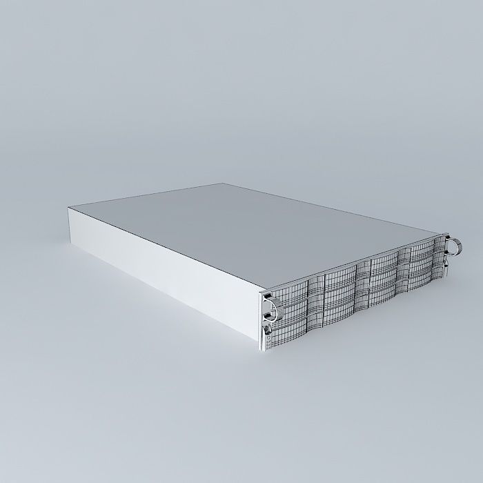 SuperMicro 12 x 1 Terrabyte drive 2u server 3D model_3