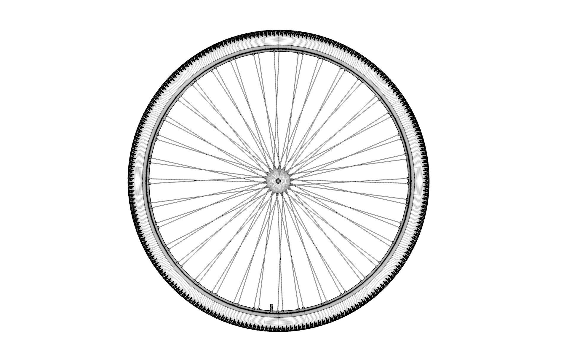 Bicycle wheel with spokes 3D model_4