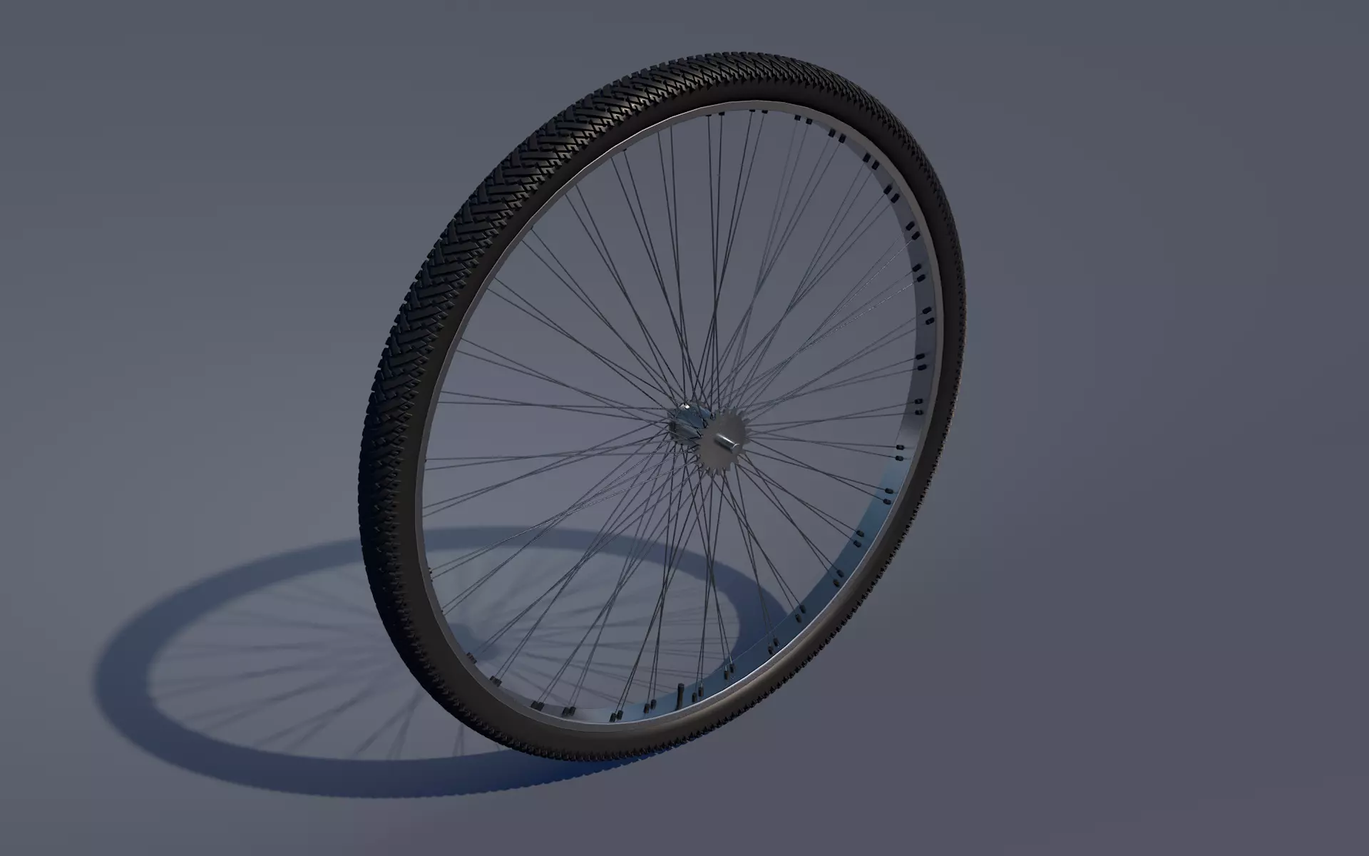 Bicycle wheel with spokes 3D model_0
