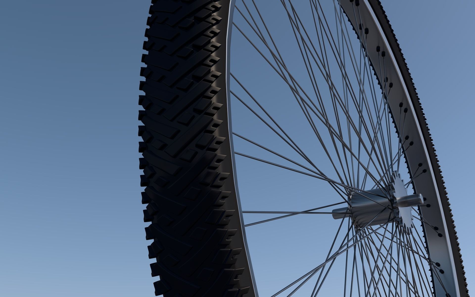 Bicycle wheel with spokes 3D model_1