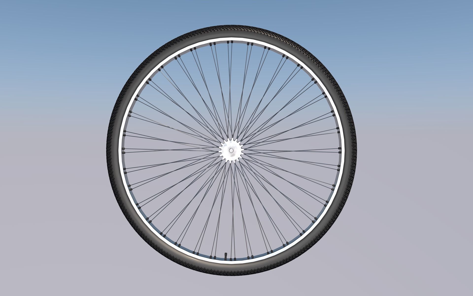 Bicycle wheel with spokes 3D model_3