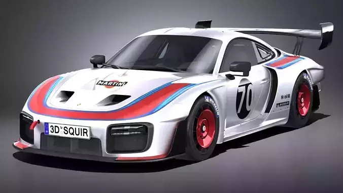 LowPoly Porsche 935 2019 Moby Dick Low-poly 3D model