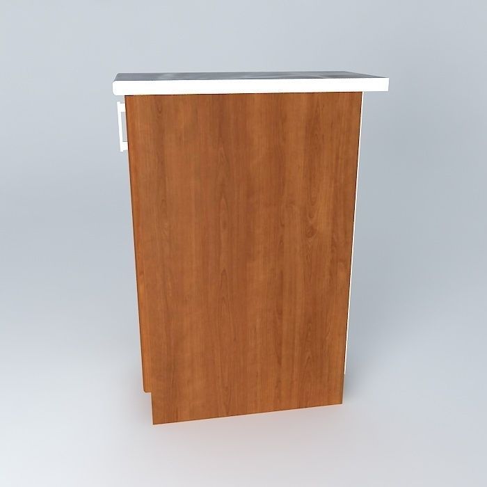 Cabinets cabinet with top and wooden base Free 3D model_2