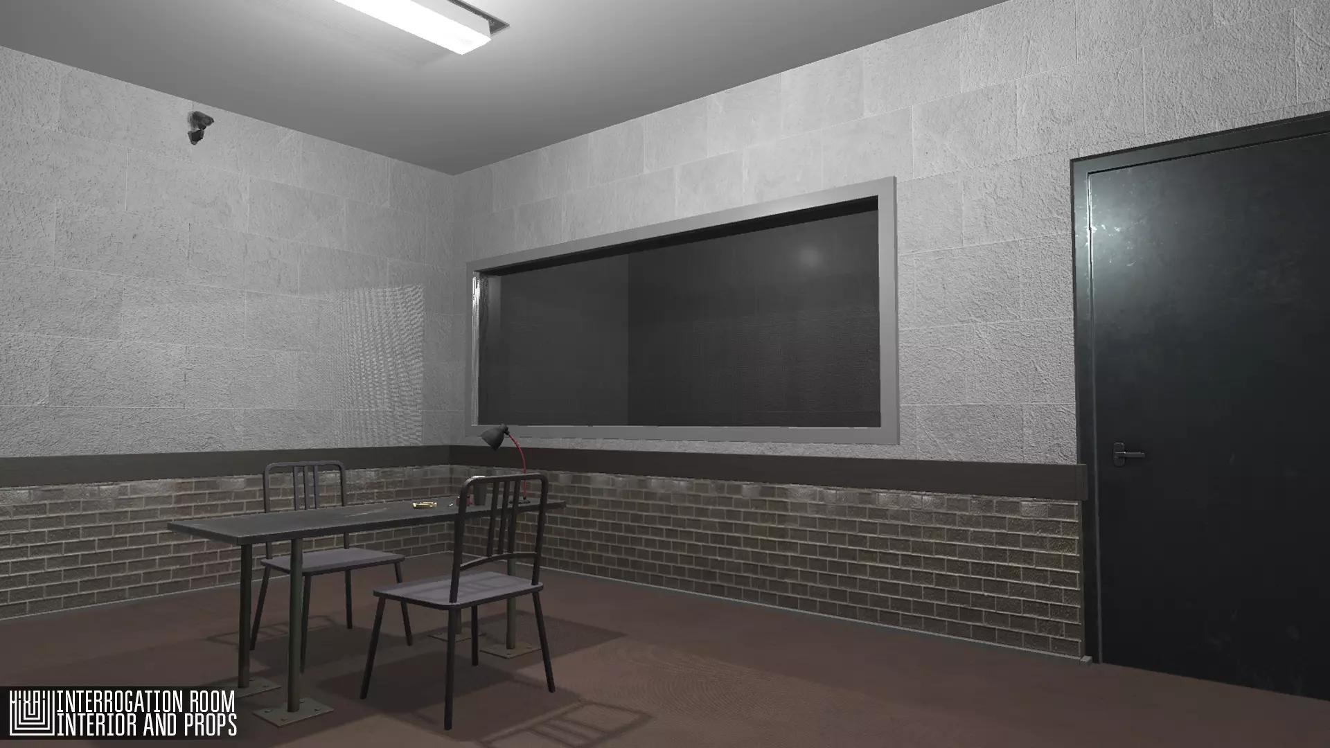Interrogation room - interior and props Low-poly 3D model