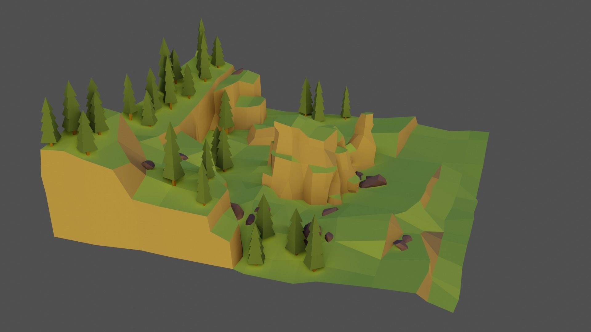Landscape Forest Low-poly 3D model_27
