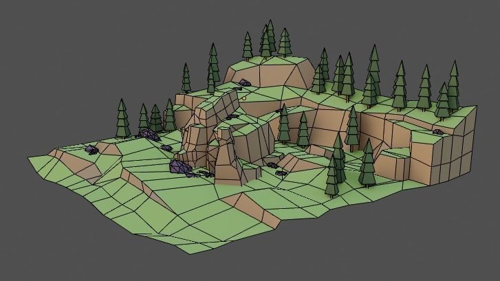 Landscape Forest Low-poly 3D model_15