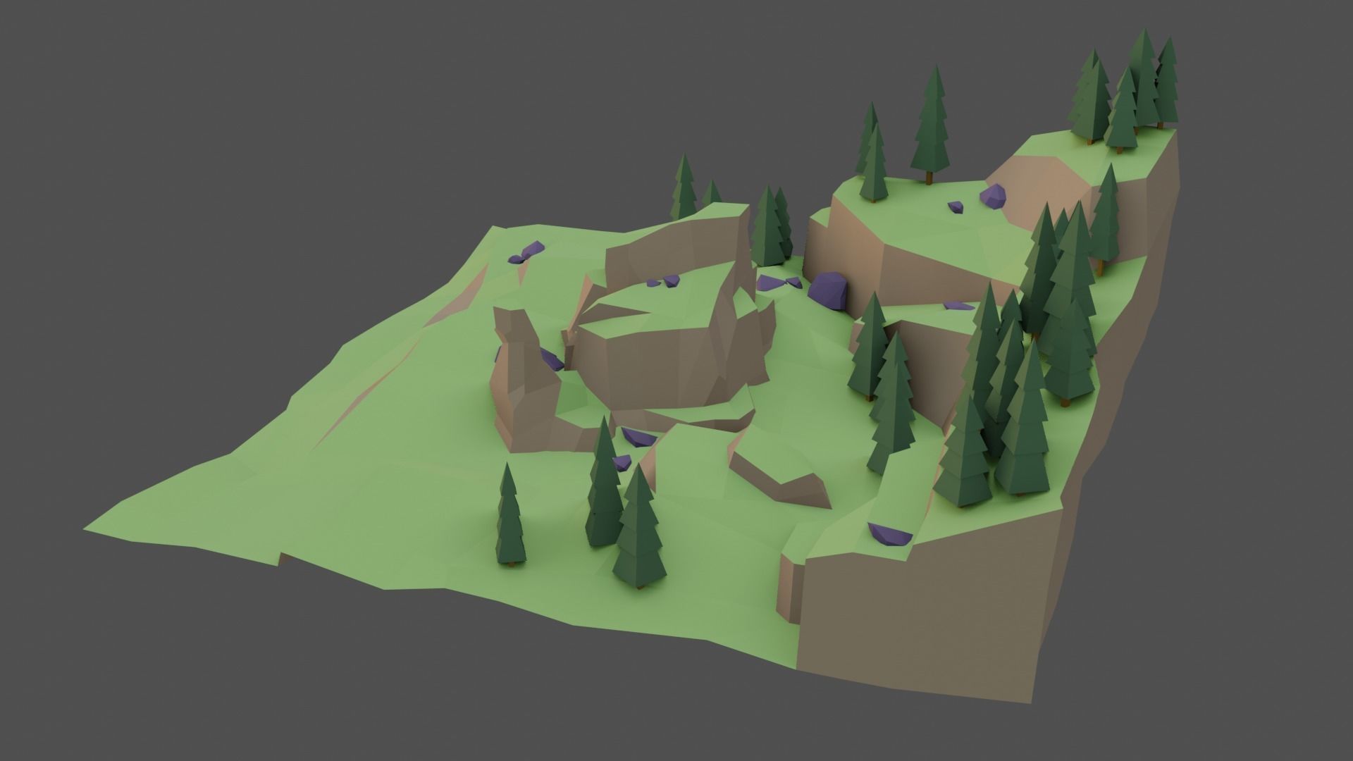 Landscape Forest Low-poly 3D model_28