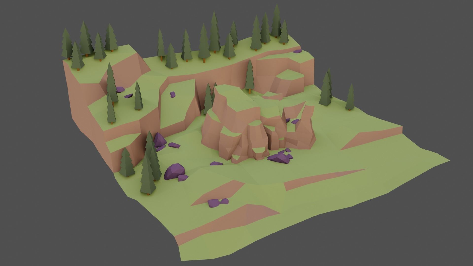 Landscape Forest Low-poly 3D model_24
