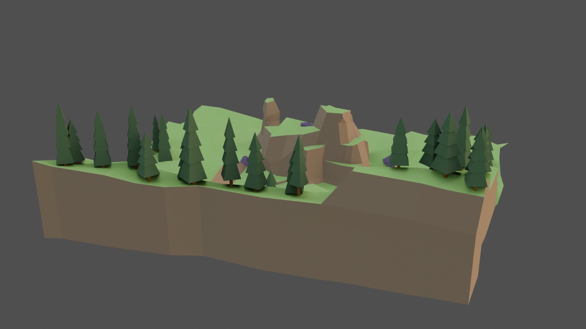 Landscape Forest Low-poly 3D model_7