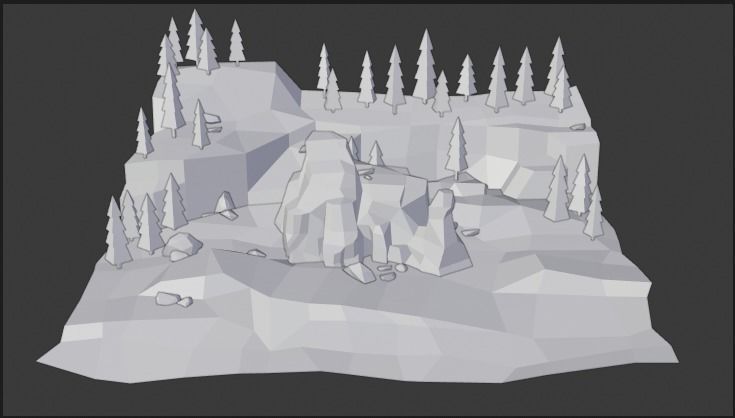 Landscape Forest Low-poly 3D model_10