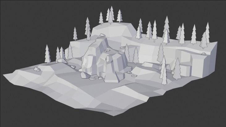 Landscape Forest Low-poly 3D model_11