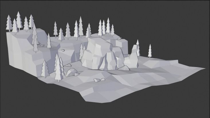 Landscape Forest Low-poly 3D model_12