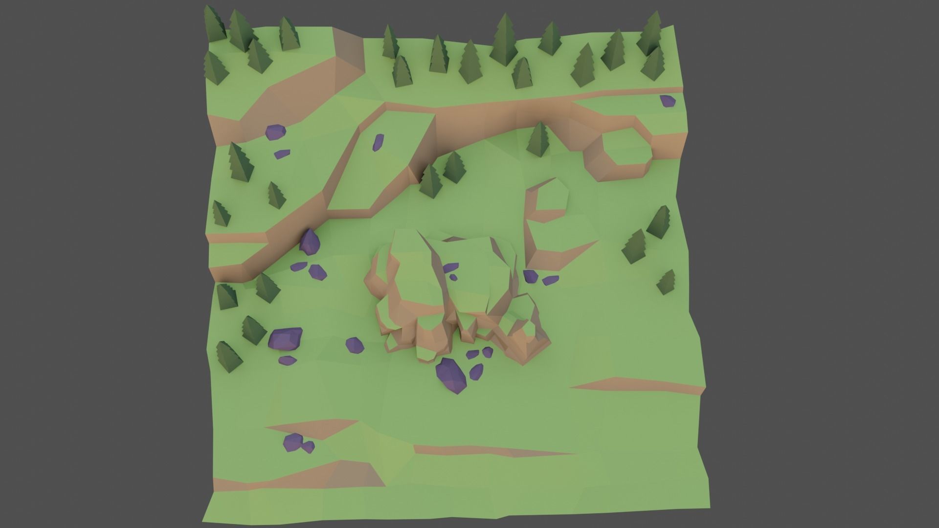 Landscape Forest Low-poly 3D model_16