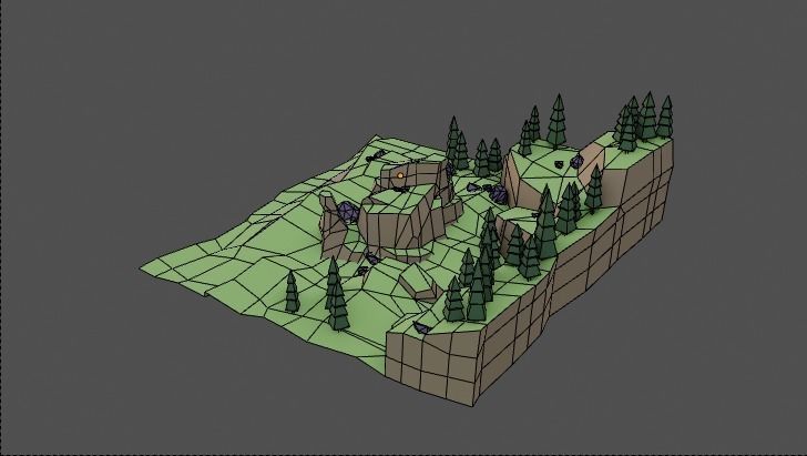 Landscape Forest Low-poly 3D model_19
