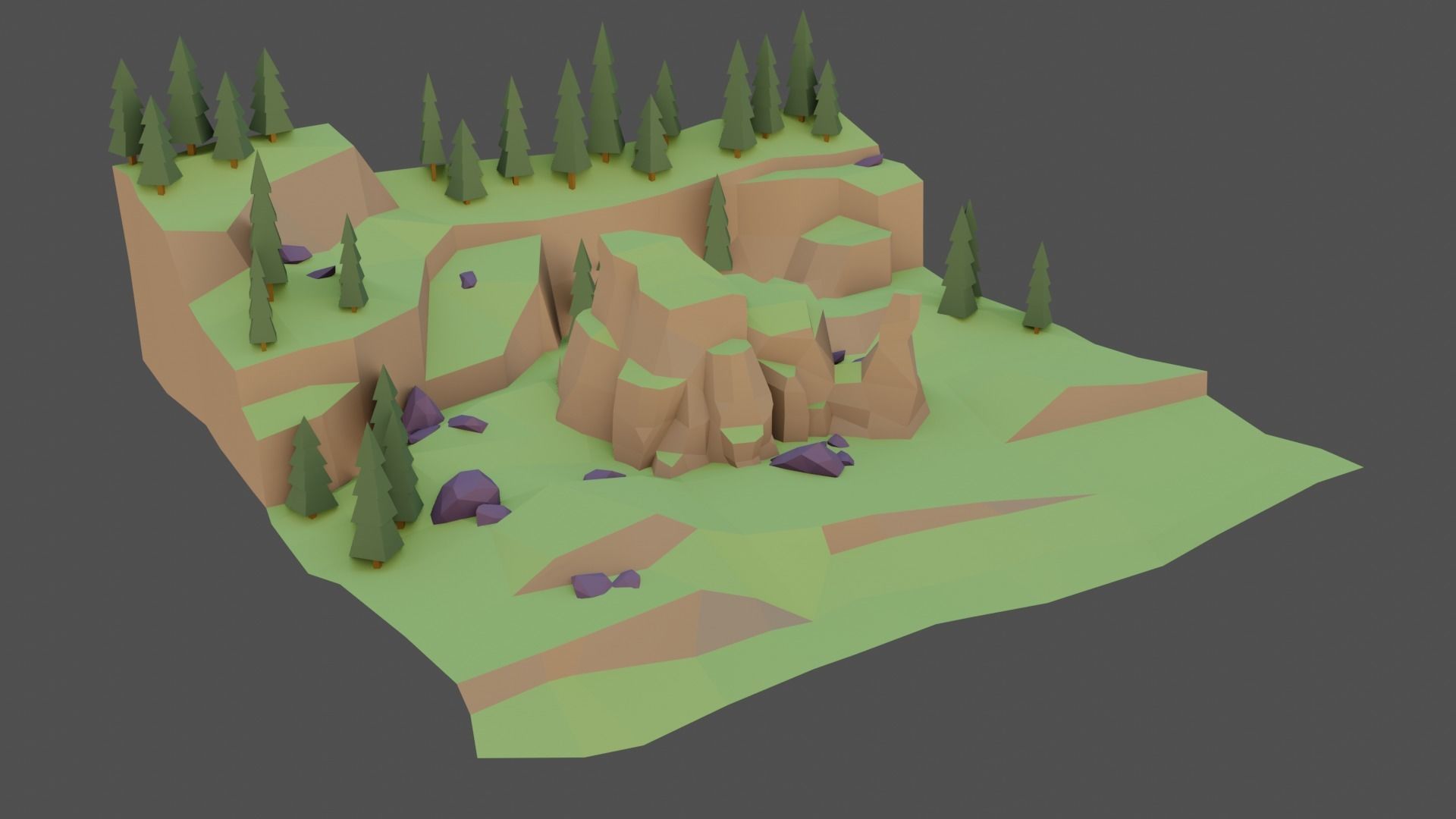 Landscape Forest Low-poly 3D model_22