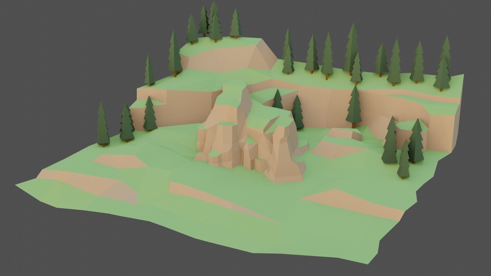 Landscape Forest Low-poly 3D model_5